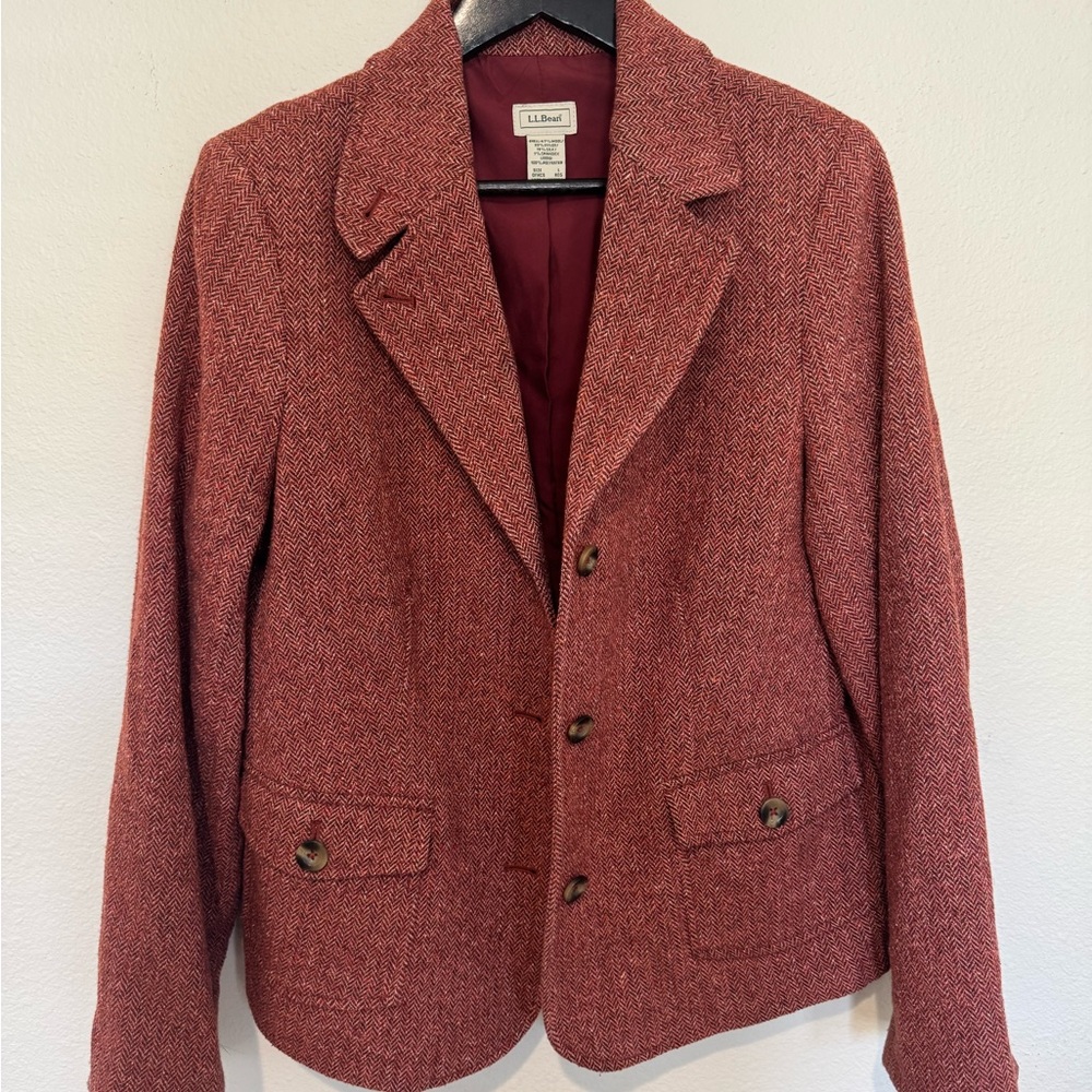 L.L. Bean Women's Red Wool Blazer